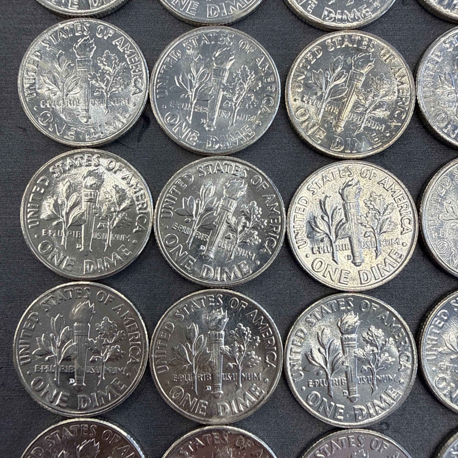 1957 D Roosevelt Silver Dime 50 Coins