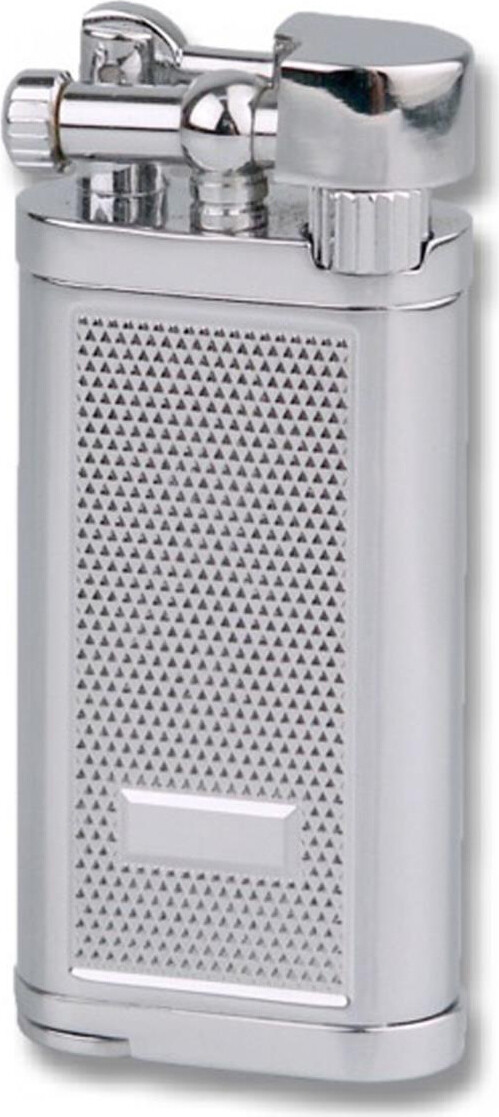 JEAN CLAUDE OLD BOY OLDIE DIACUT CHROME ADJUSTABLE FLINT PIPE LIGHTER *NEW + BOX