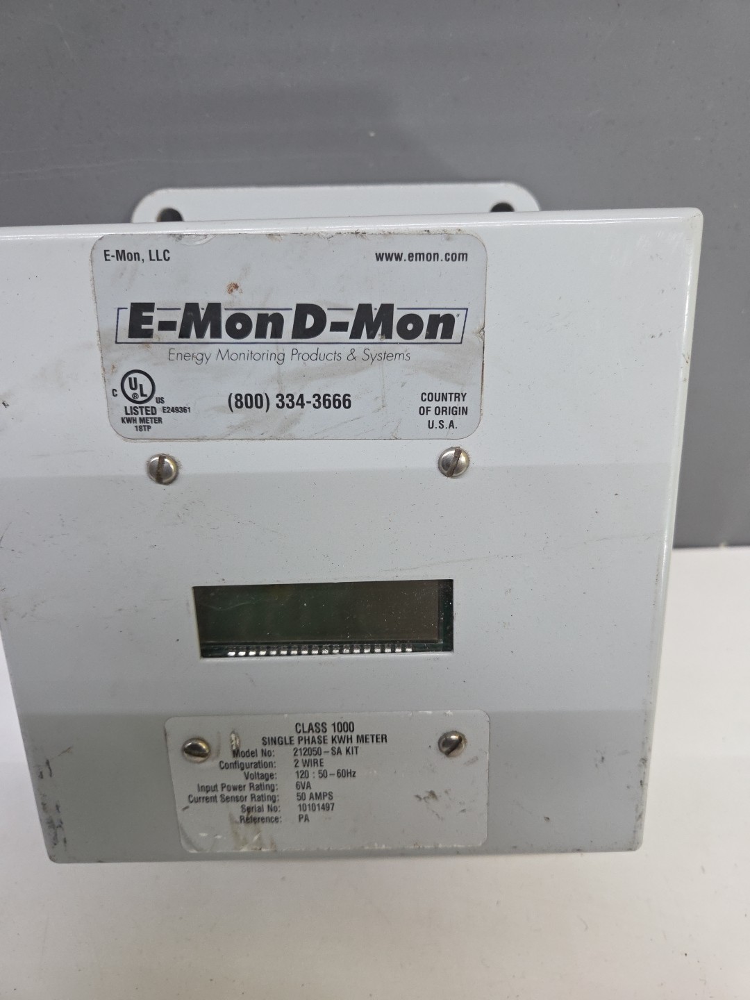 E MON D MON 50 AMPS 277 VOLTS Meter CLASS 1000 212050-sa Kit  Parts Only