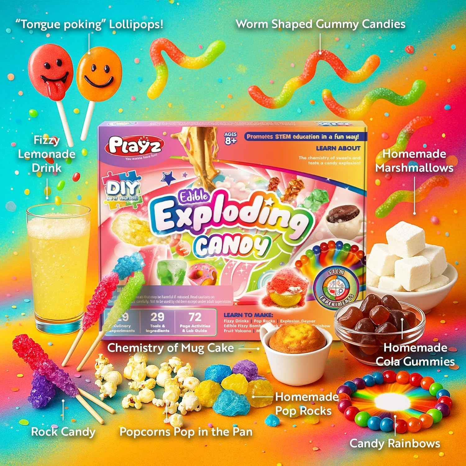 Edible Exploding Candy Science Kit for Kids 8-12