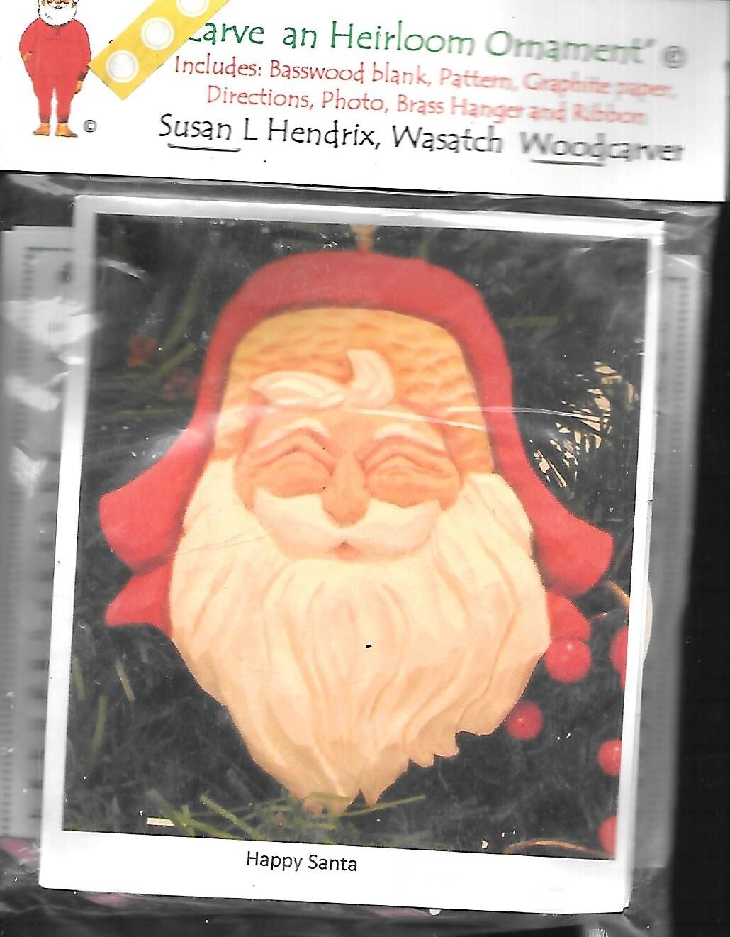 Wasatch Woodcarver - Heirloom Ornament Kit - Happy Santa - NIP