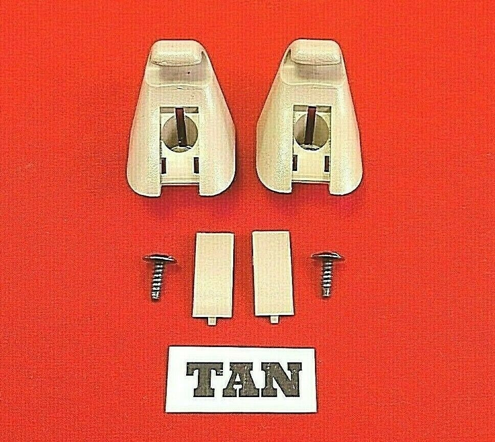 2004-2008 PONTIAC G6 CHEVROLET MALIBU SUN VISOR CLIPS LEFT RIGHT SET TAN OEM