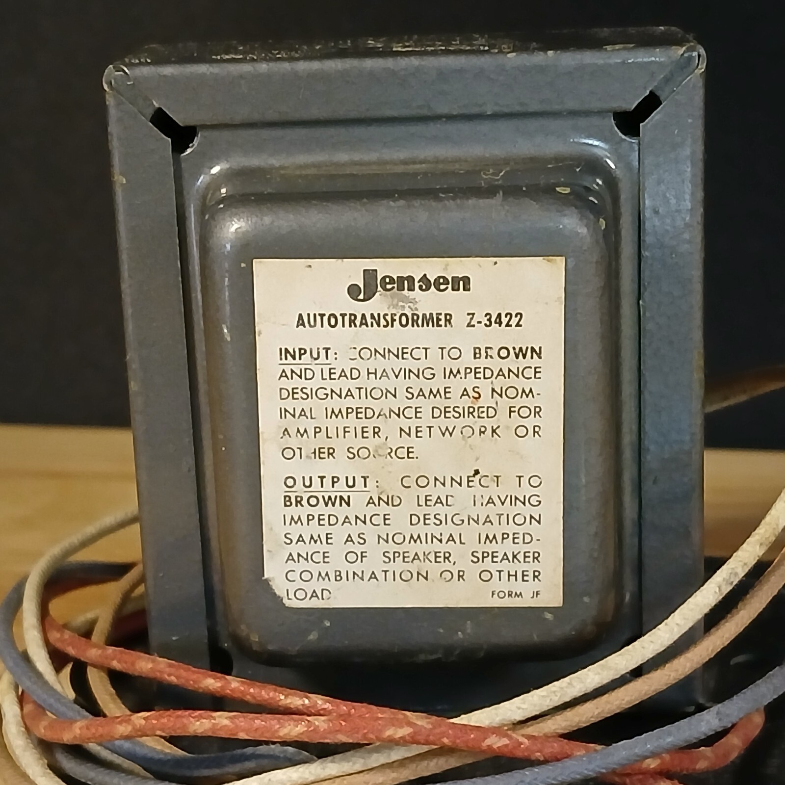 Vintage 1950's Jensen Z-3422 Autotransformer Transformer Cloth Wire Guitar Amp