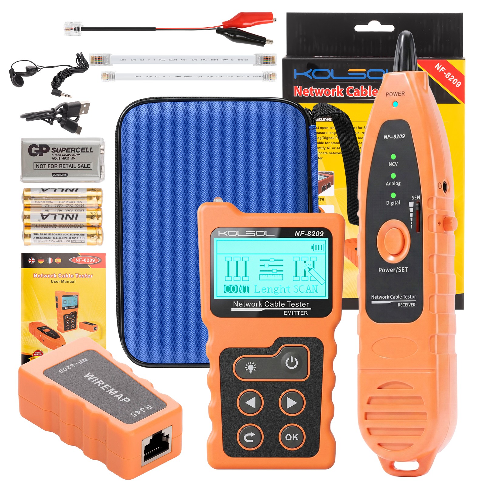 Network Cable Tester Test Cat5 Cat6 Lan POE Wire Checker Cable Wiremap Tester