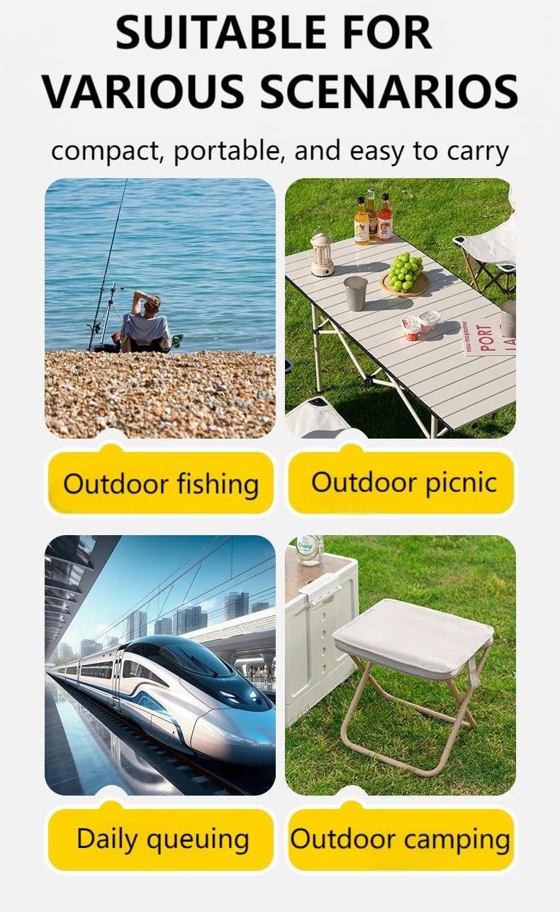 Outdoor Folding Stool Lightweight Foldable Chairs for Outside Waterproof Camp...