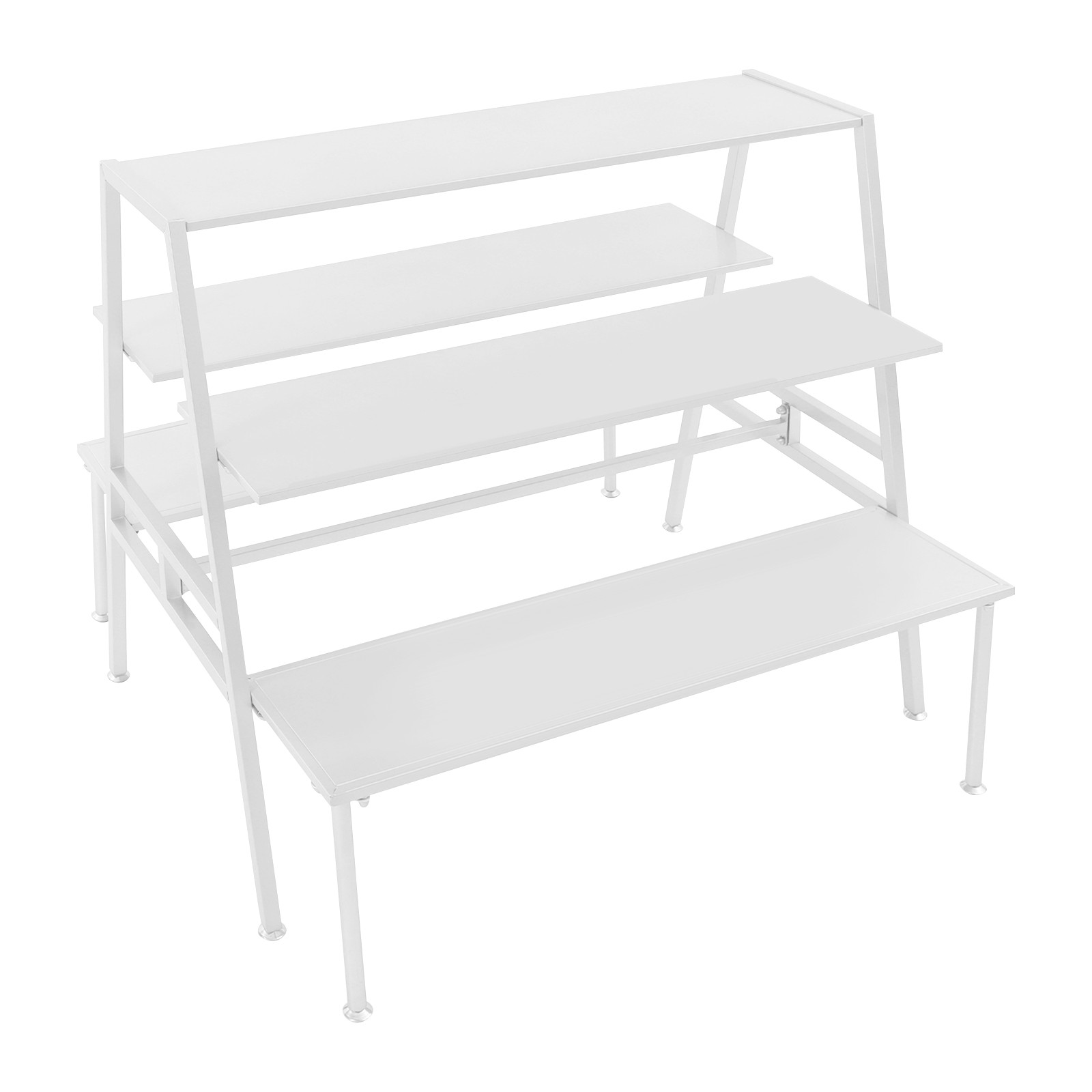 Modern Standing Display Rack, Double Side Clothing Shop Display Tables White
