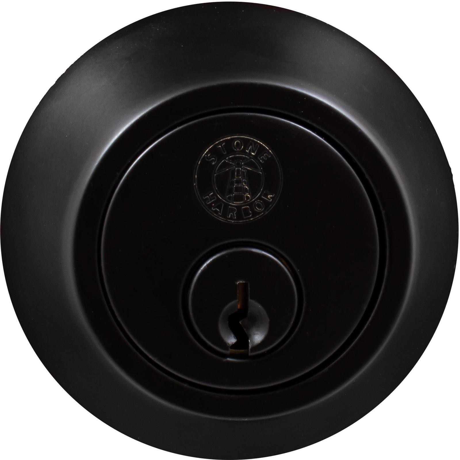 Grade 3 Deadbolt, Single Cylinder, SC Keyway, Matte Black by Stone Harbor Hardwa