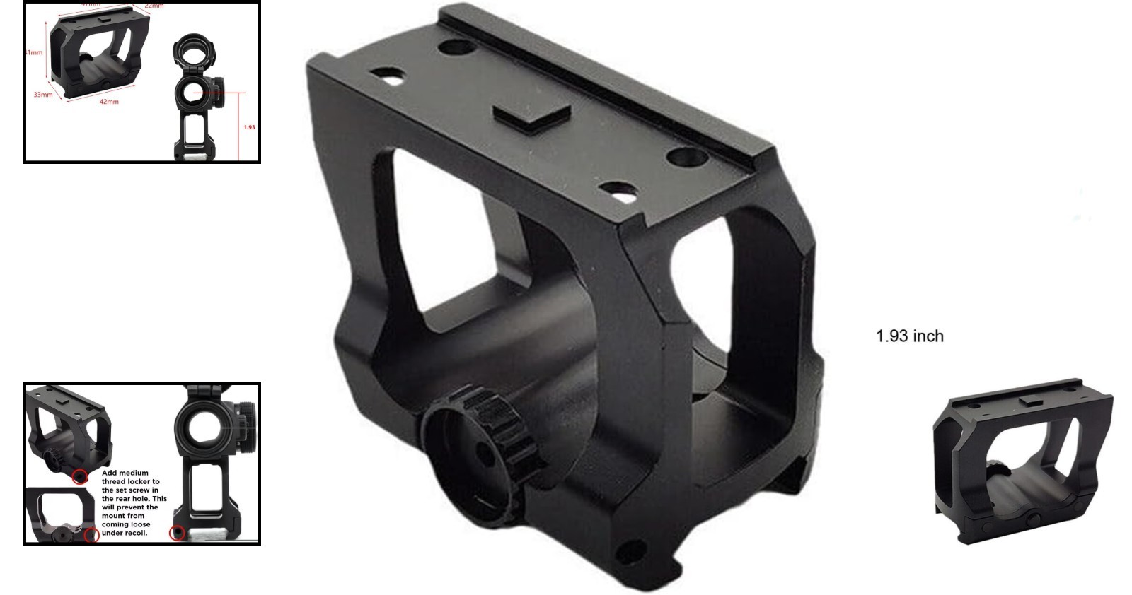 Heightening Bracket Scope Mount for Tactical T2 Red Dot Sight Riser 1.54"/1.93