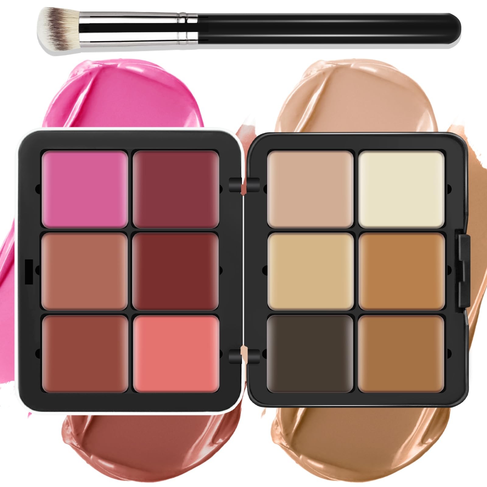 LSxia 12 Colors Cream [Blush Contour Set #02 Blush+Contour+Concealer