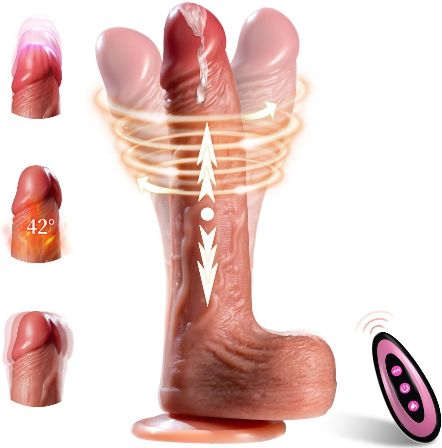 Realistic Thrusting Dildo Heating Telescopic Dildoe Vibrator Sex Toys Women Men