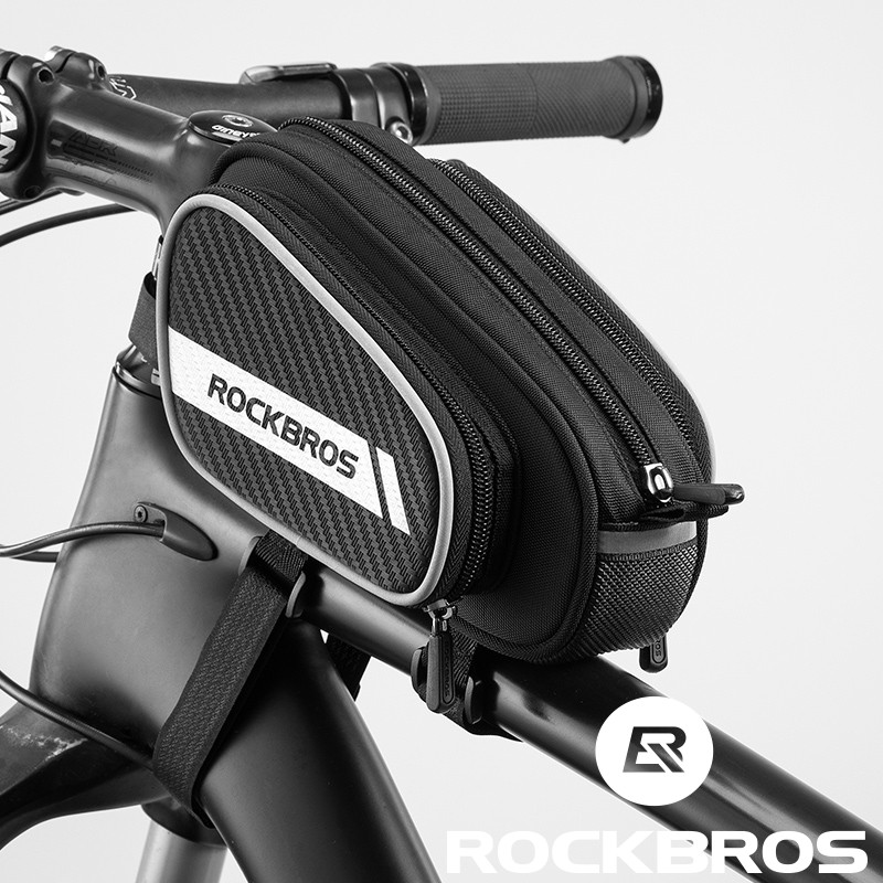 ROCKBROS Cycling Bike Top Front Tube Bag Waterproof Big Capacity Frame Bag Black