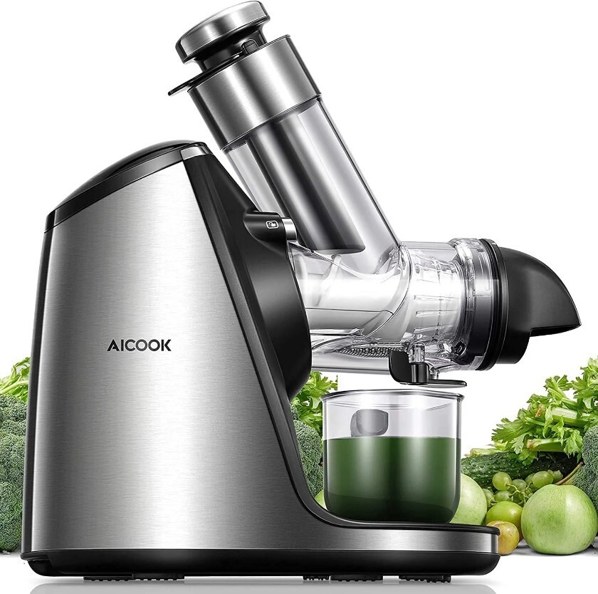 Juicer Machine Cold Press Slow Masticating Large Feed Chute Stainless Steel