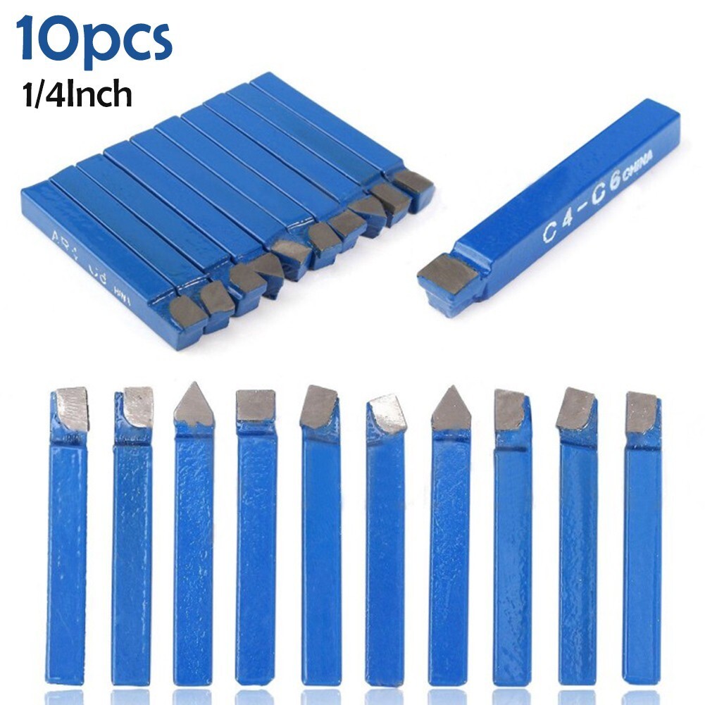1/4" Metal Lathe Tool Carbide Tip Tipped Cutter Tool C6 Bit Cutting Set New