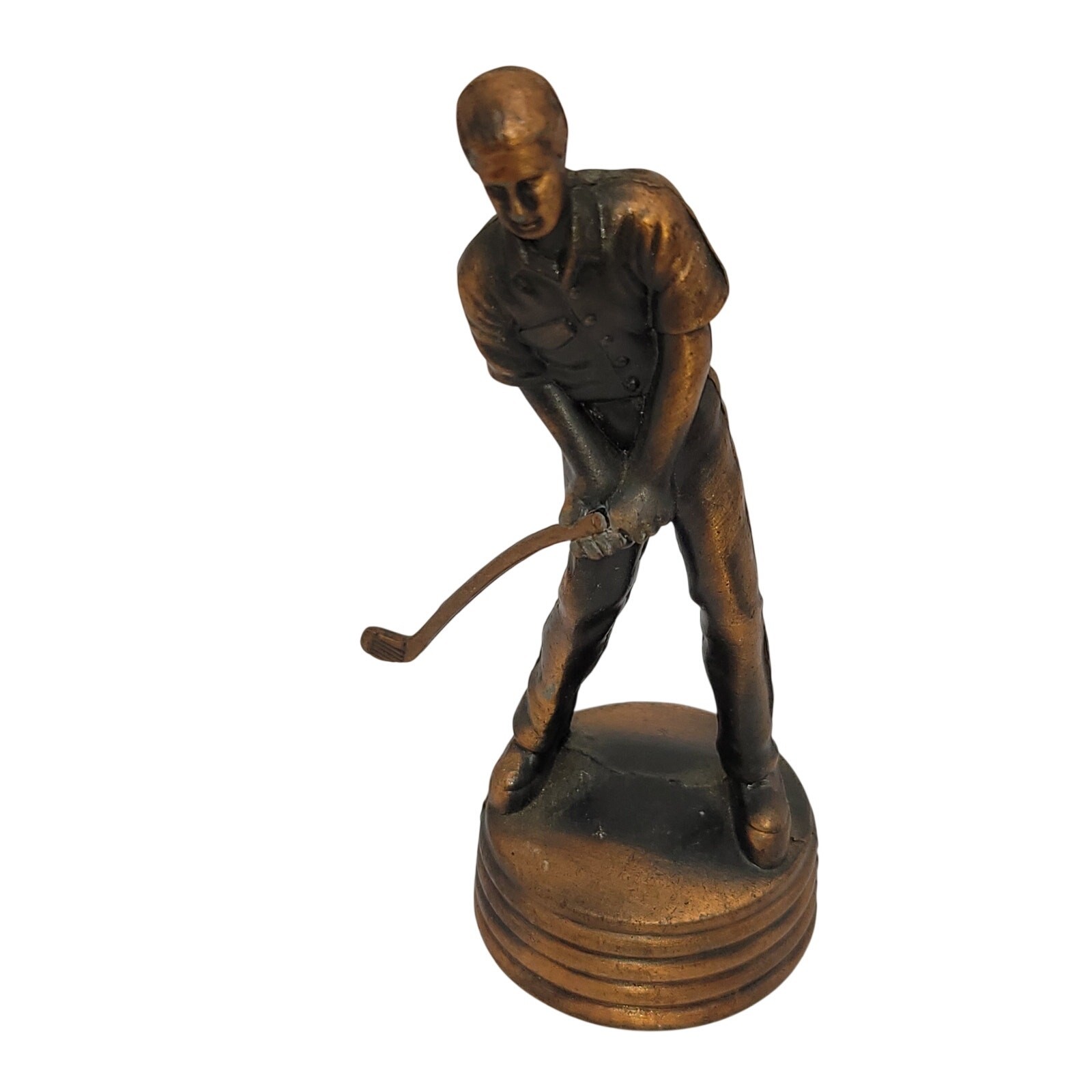 Golfer Man Pencil Sharpener Bronze look Metal sharpener works