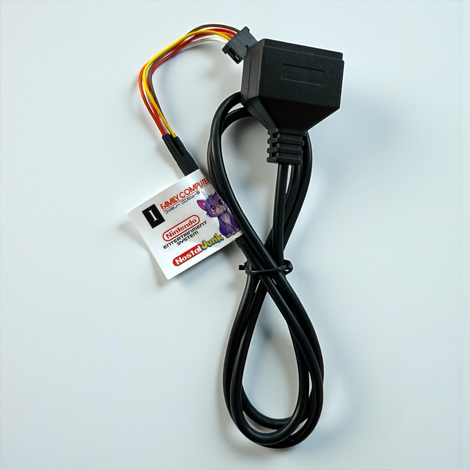OEM Nintendo Famicom P1 PCB w/ New NES Cable + 5-Pin Adapter Controller Mod Kit