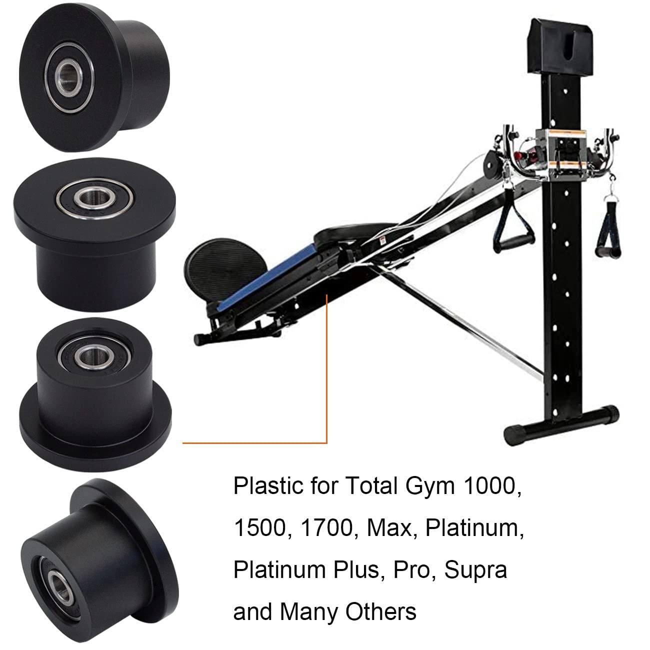 Total Gym Wheels/Rollers Replacement for Models 10001900 & More