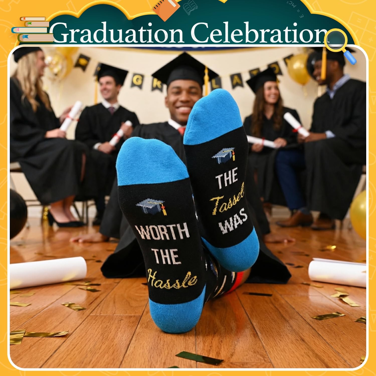 HAPPYPOP Graduation Gifts for Him Her - Socks Congrats Grad Gifts for Male Fe...