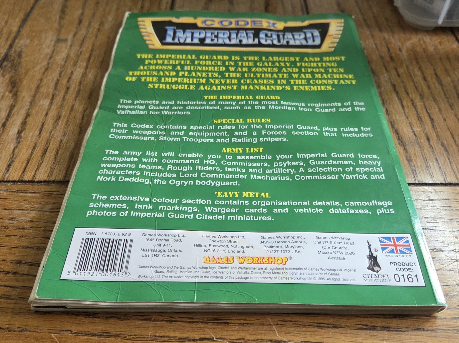 Warhammer 40k Codex Imperial Guard Supplement 2nd Edition 1995 DAMAGED!
