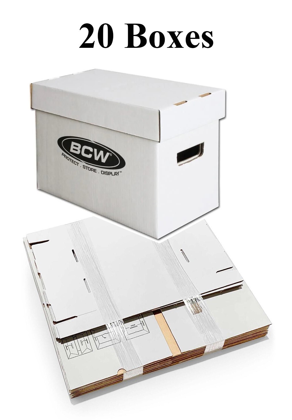 20 Comic Book Storage Boxes Short Holds 150-175 Acid Free Stackable Durable BCW