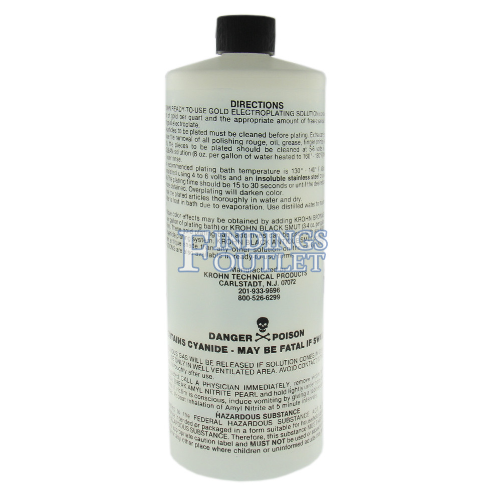 Krohn Rose Gold Plating Solution 14 Karat Triple Pink Electroplating One Quart