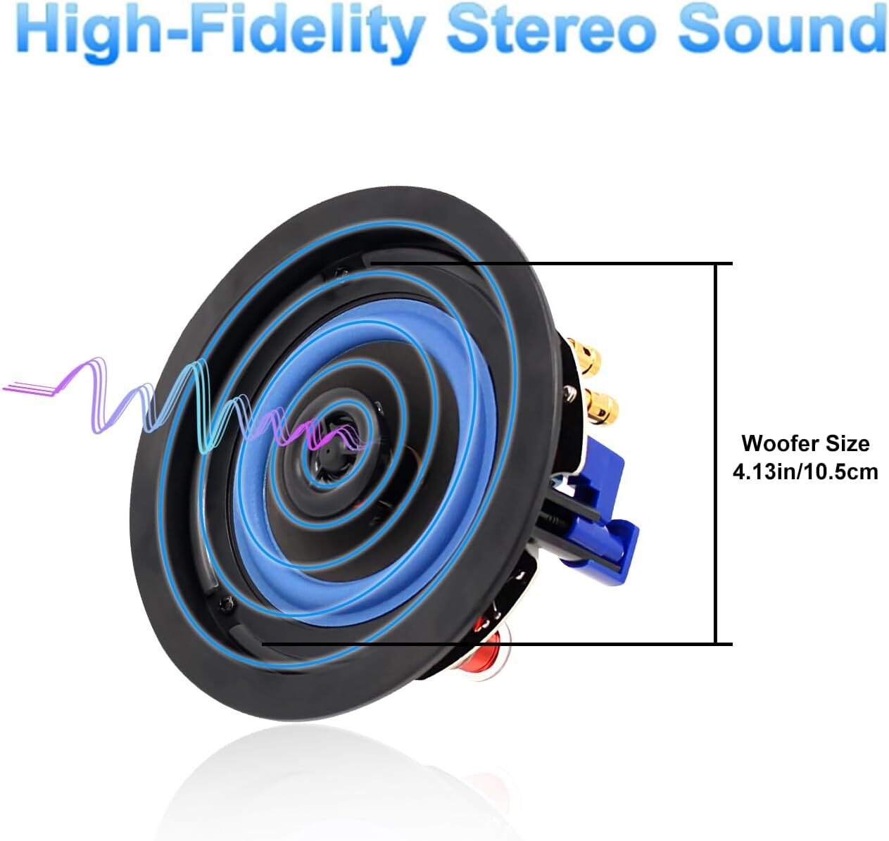 Herdio Bluetooth Ceiling Speakers Wired+4 Channel Amplifier Receiver TheaterHome
