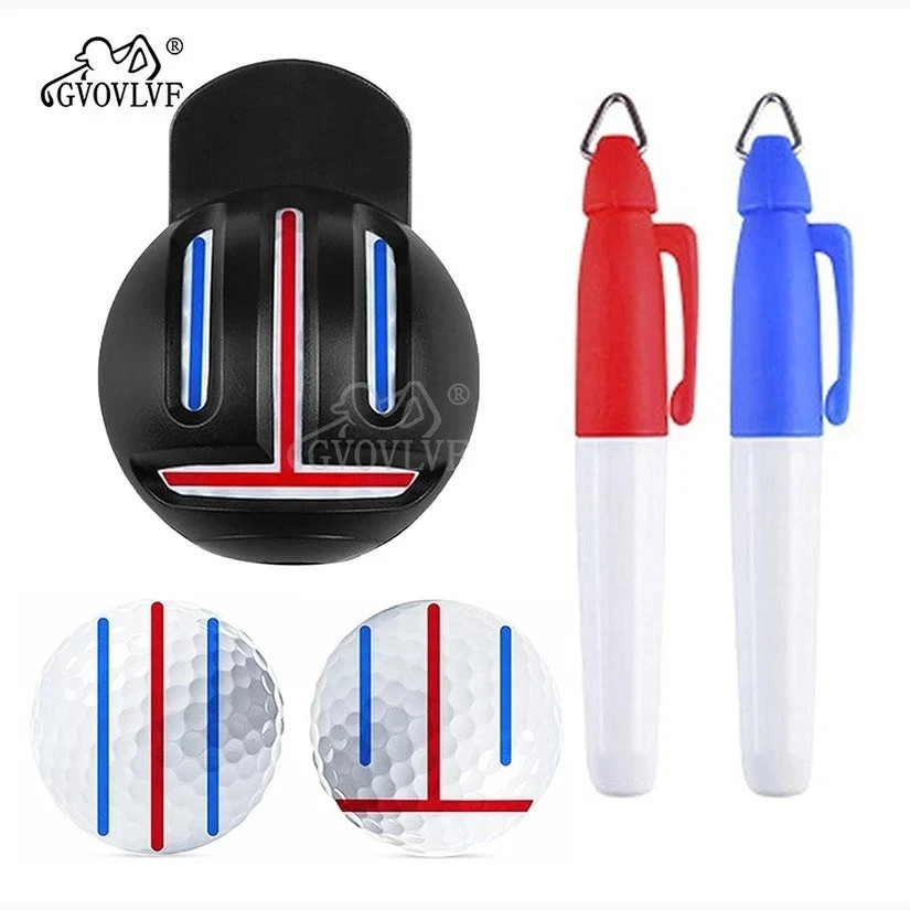 Golf Ball Alignment Tool with 2 Markers Ball Liner Marking Template Set