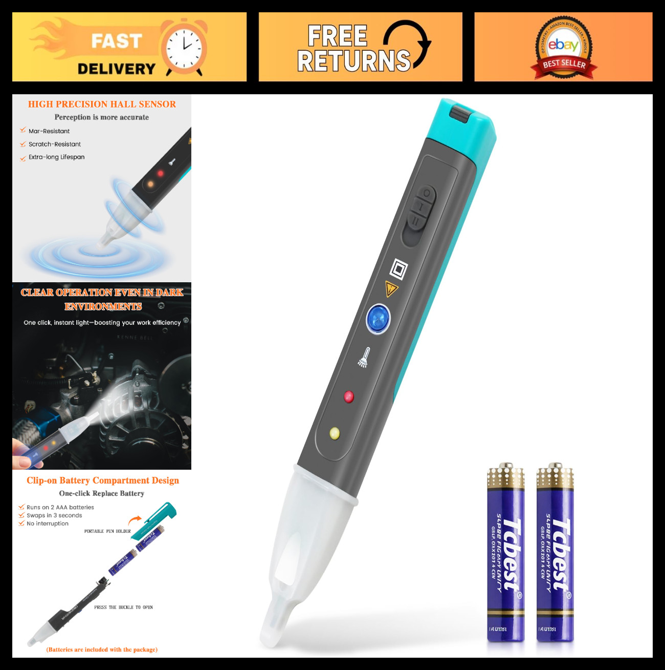 Ignition Coil Tester Tool - Spark Plug & Relay Tester with LED, Automotive Diagn