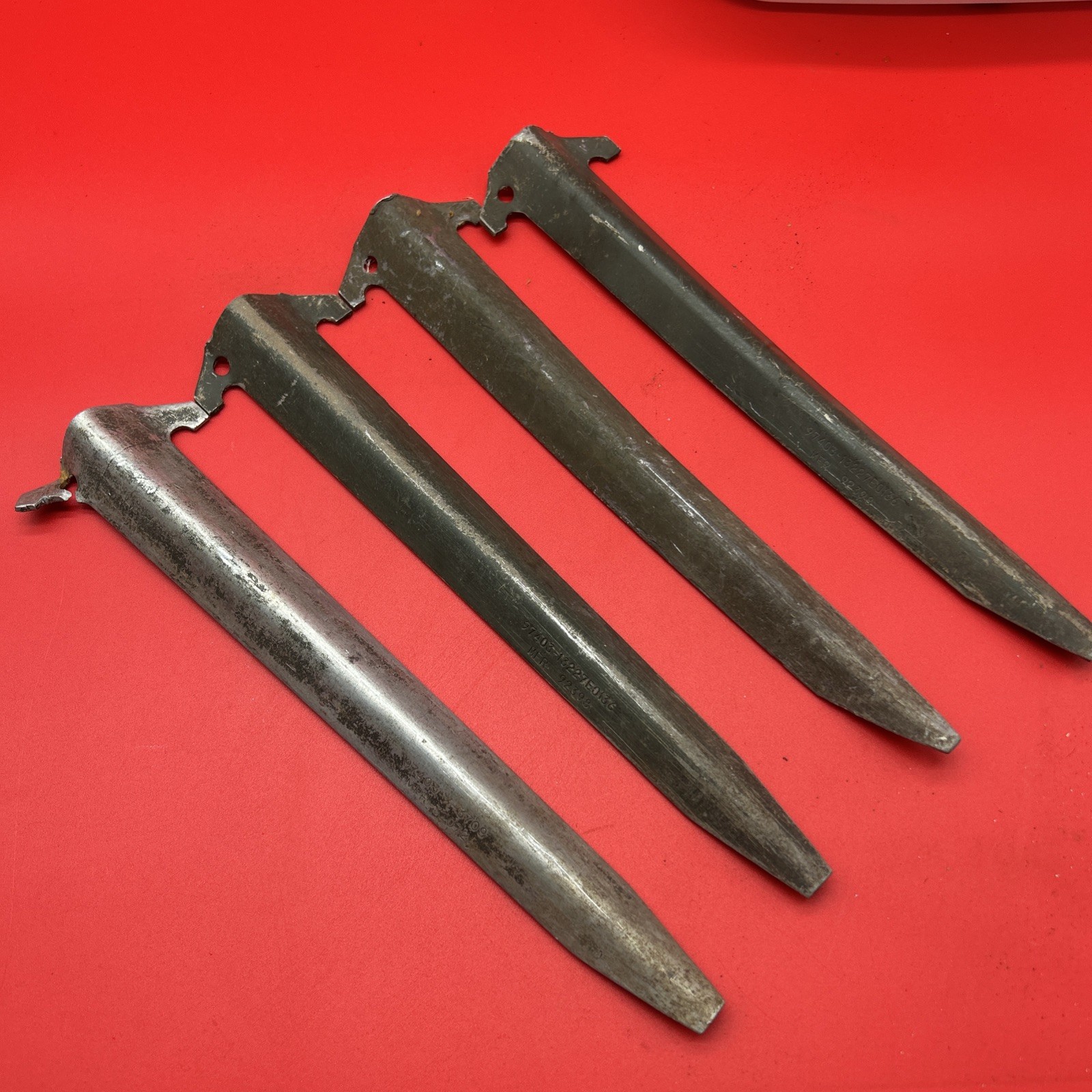 Vintage Lot Of 4 1950s vintage military tent spikes