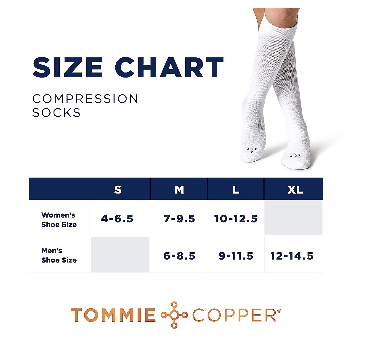 Tommie Copper Basic 4Pk ErgoFit WOTC Compression Socks - X-Large