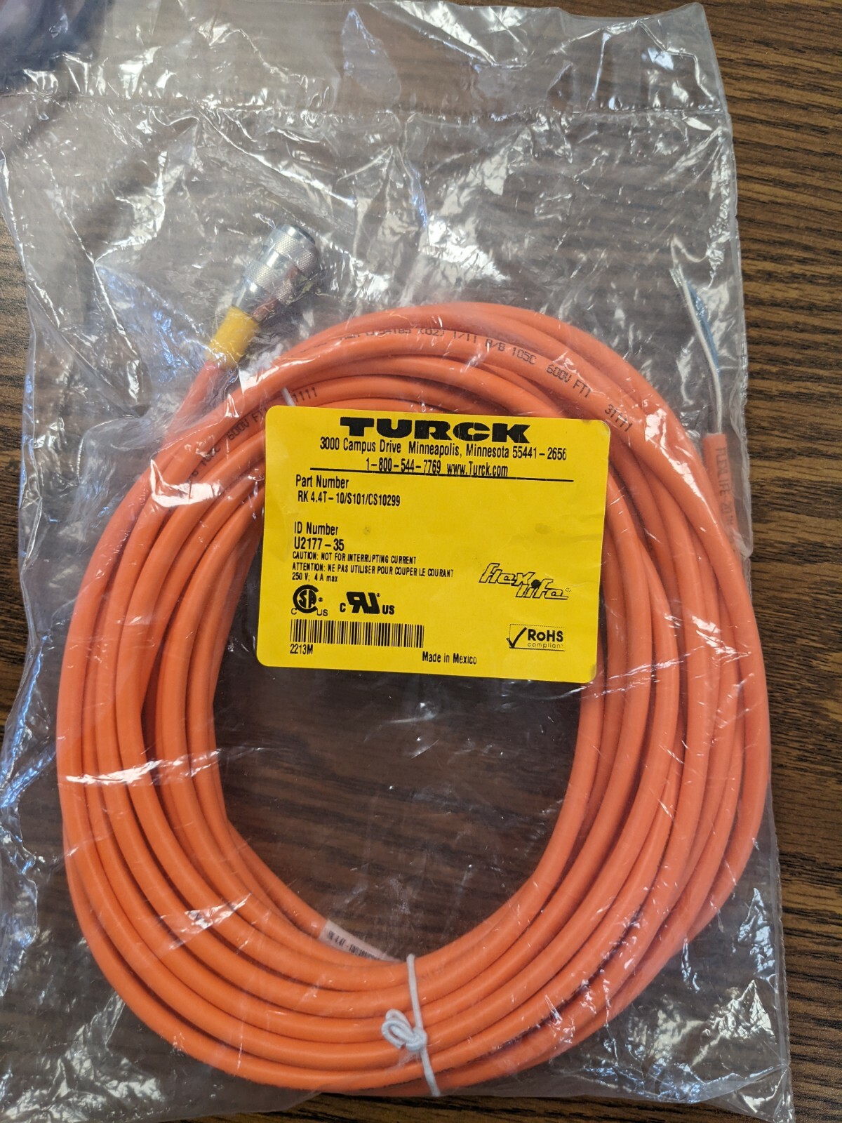 Turck M12 Cordset, M12 Female to Cut-end - RK 4.4T-10/S101/CS10299 PUR 10 Meters