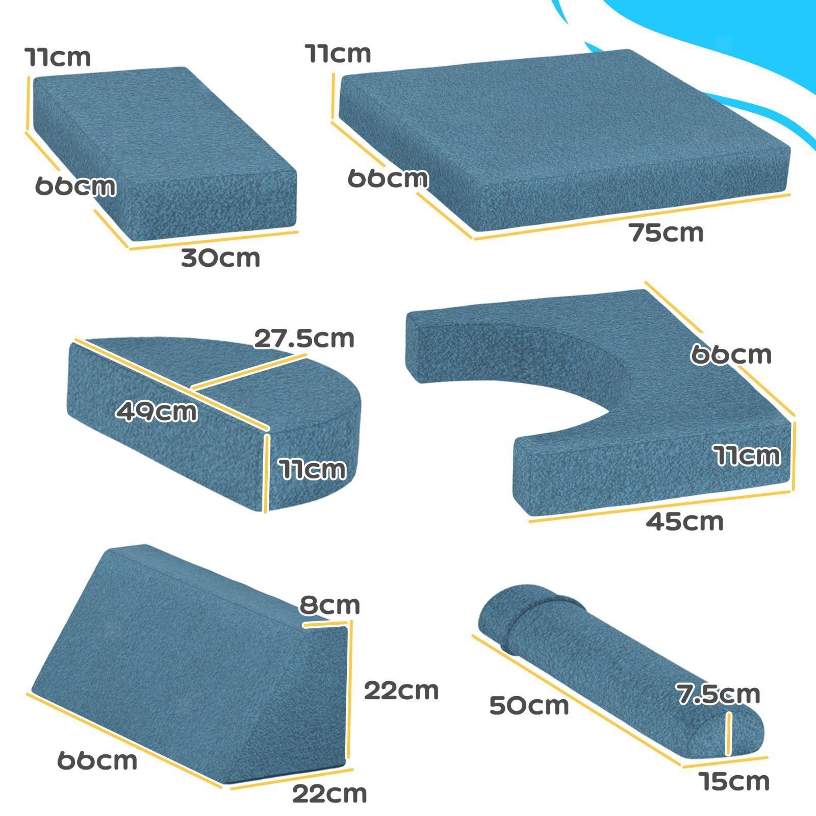 12 Pcs Kids Modular Couch, Toddlers Couch Child Sectional Sofa,