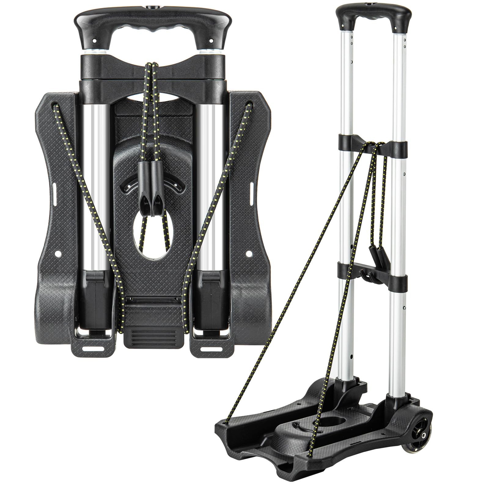 Small Folding Hand Truck Dolly 2 Wheels Lightweight Aluminum Cart Travel Moving