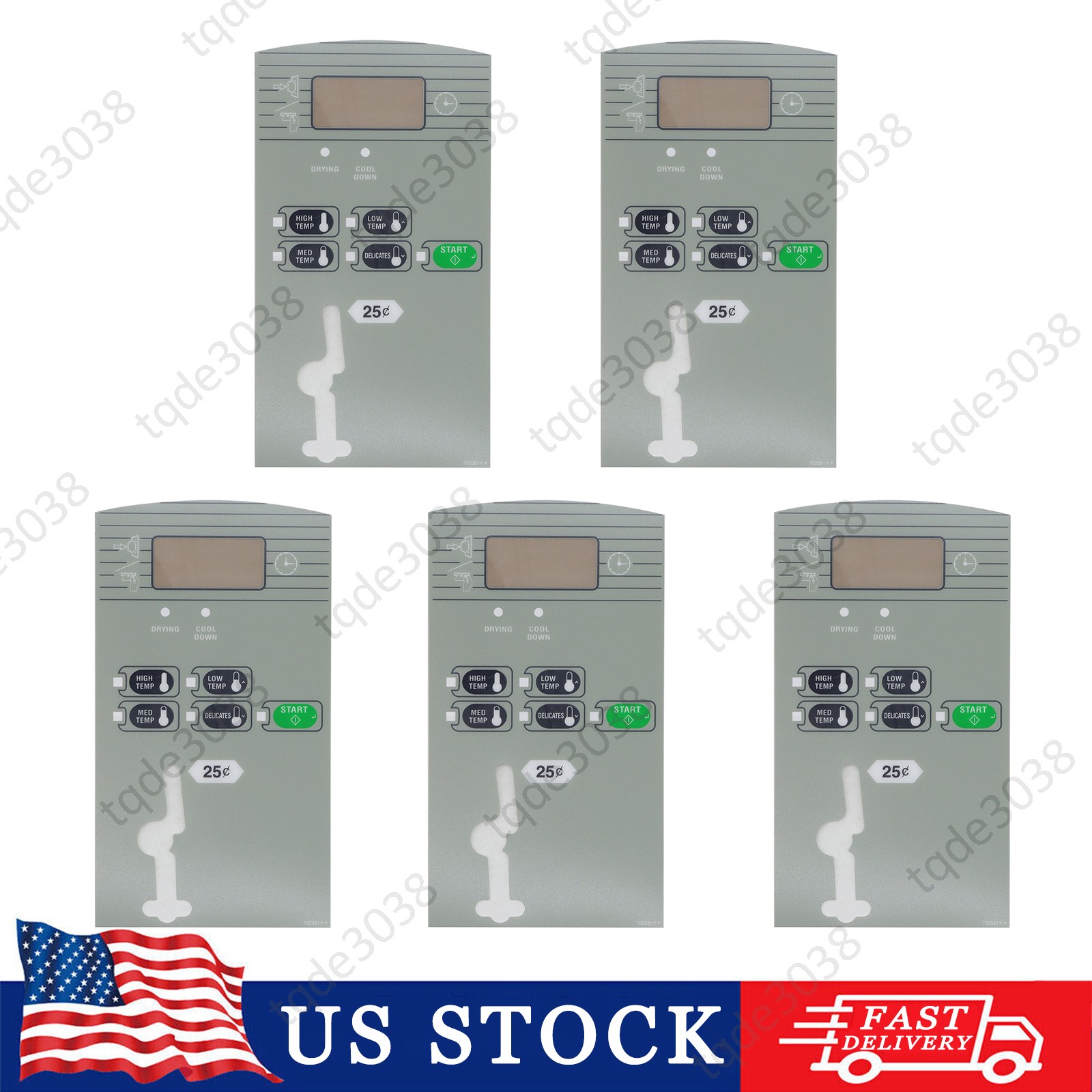 FOR HUEBSCH HTT30N BC DRYER COMPUTER OVERLAY - 70258101 (5x)