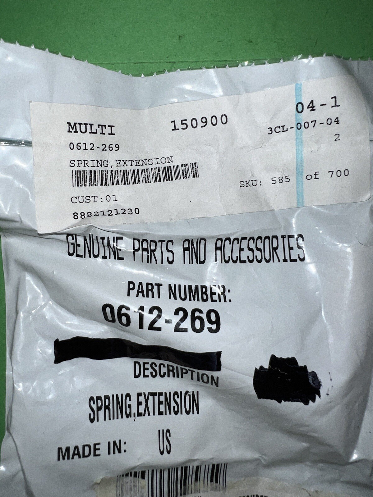 Arctic Cat OEM Extension Spring 0612-269 New