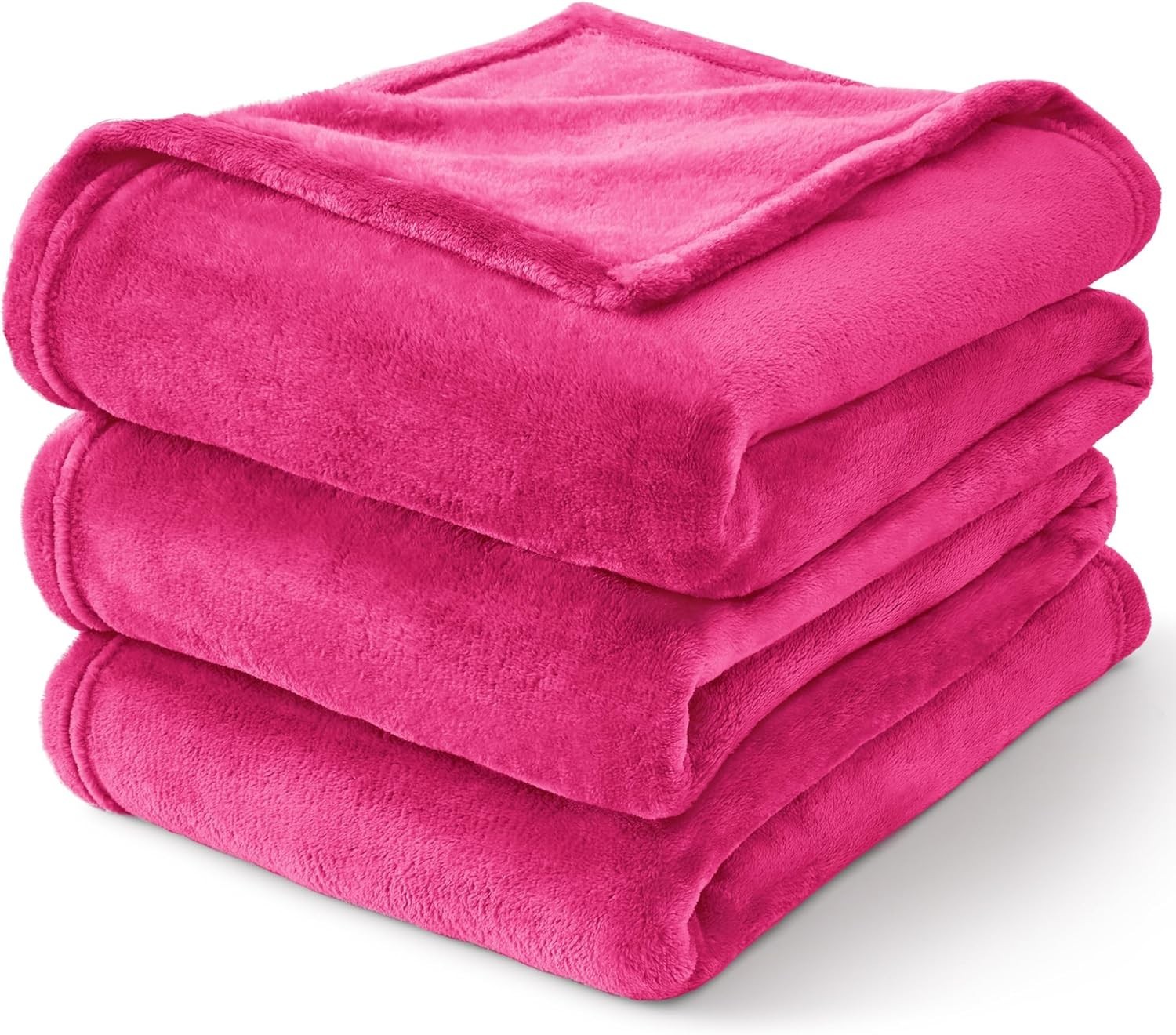 Solid Plush 102"X90" Throw Blanket Hot Pink Soft Cozy Designed Effortless Glam