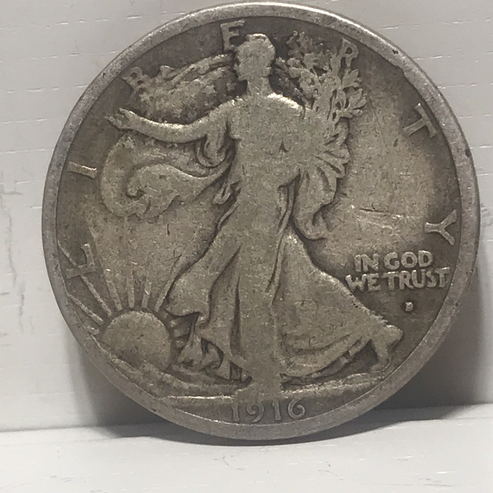 1916 D Walker Silver Better Key Date Better Grade Half Dollar A