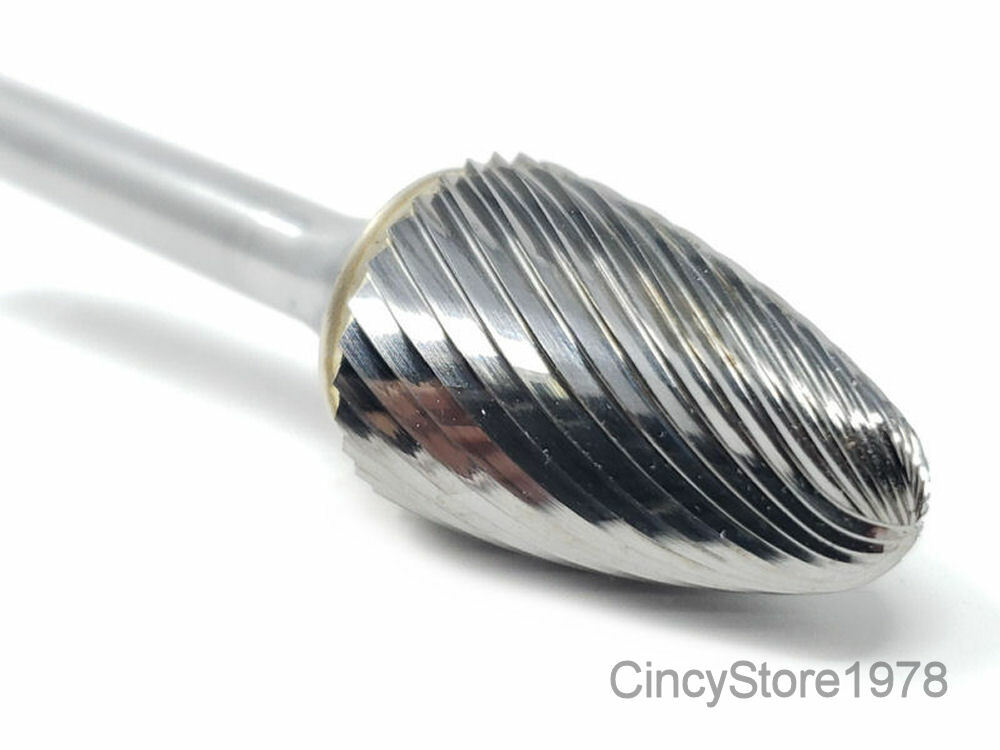 SF7S Tree Shape Tungsten Carbide Burr Bur Cutting Tool Die Grinder Bit 1/4" NEW