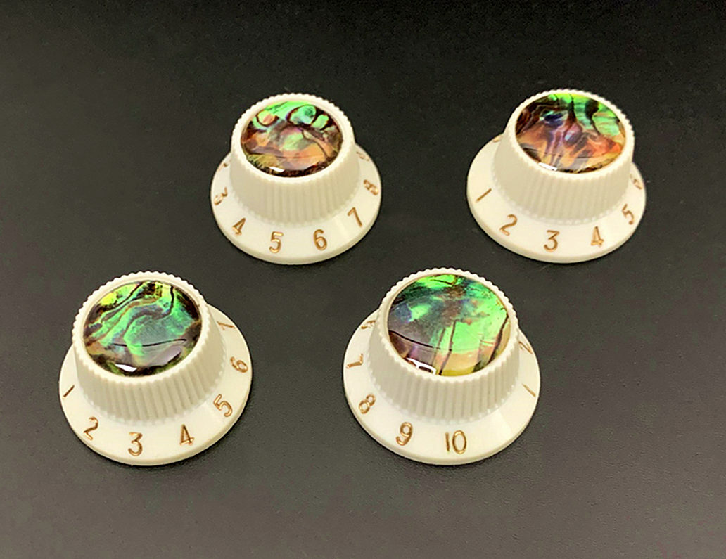 Plastic Abalone Top Knob Volume Tone Control Knob for Squier ST Cream (Set of 4)