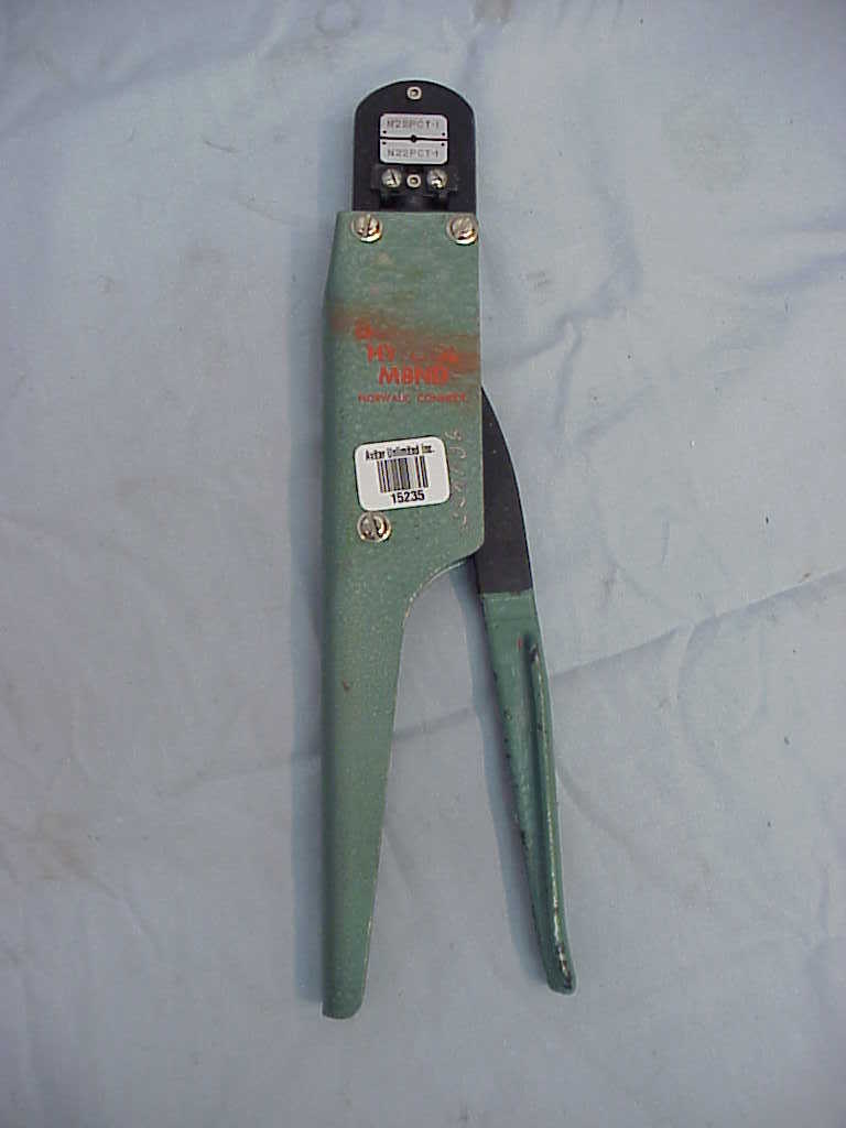 Burndy Hytool M8ND Rachet Hand Crimp Tool w/ N22PCT-1 Die Set