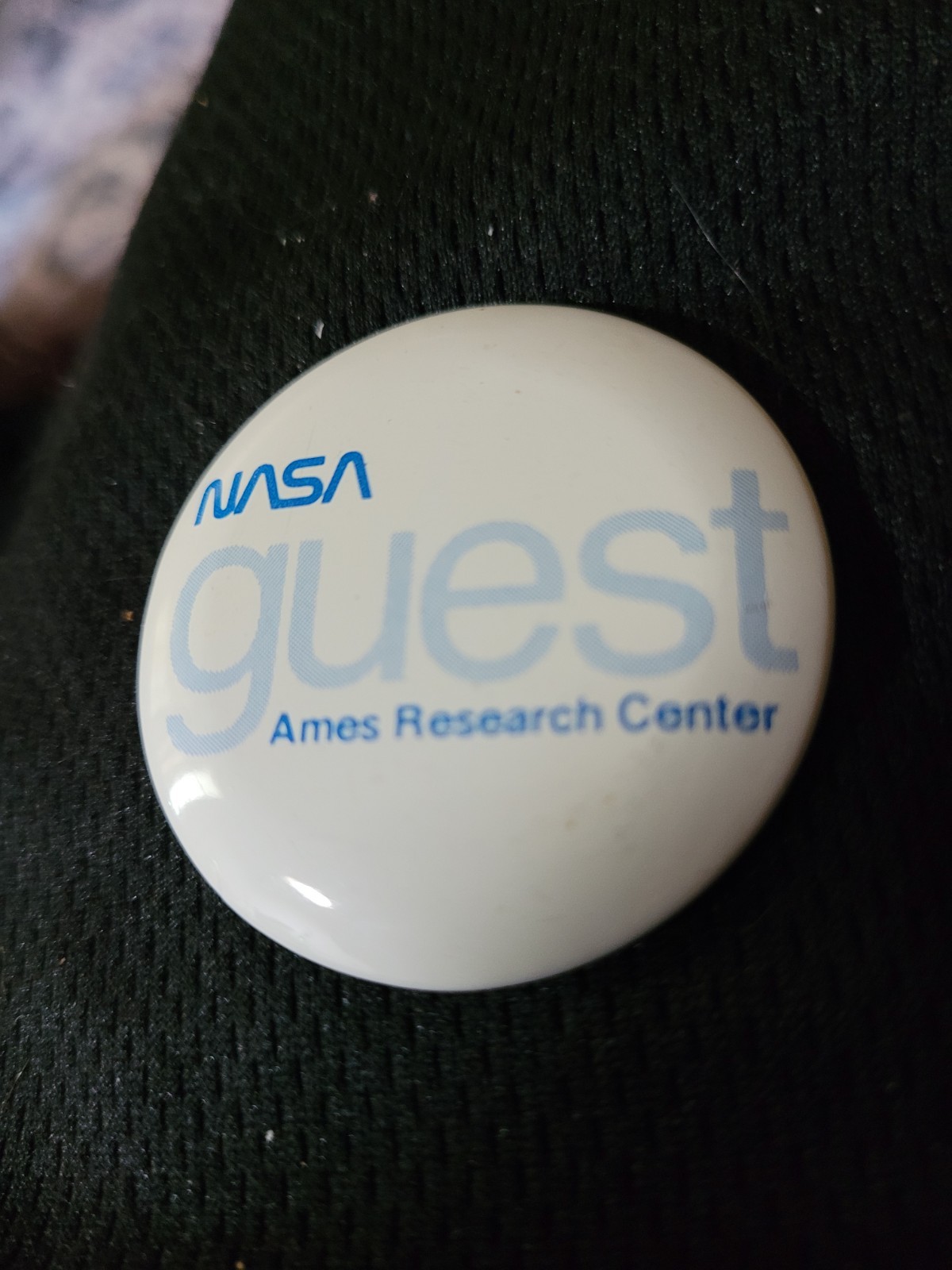 Vintage NASA Logo Guest Pinback Button - Authentic From NASA Ames Research