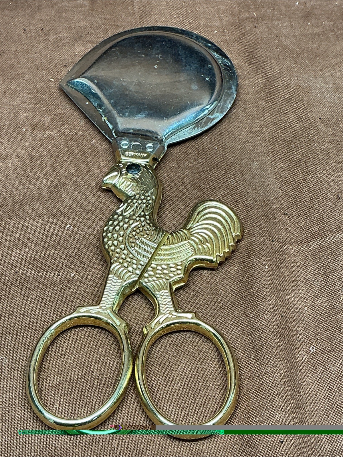 Dreizack Solingen Germany Egg Scissors Chicken Shaped Gold and Silver Tone