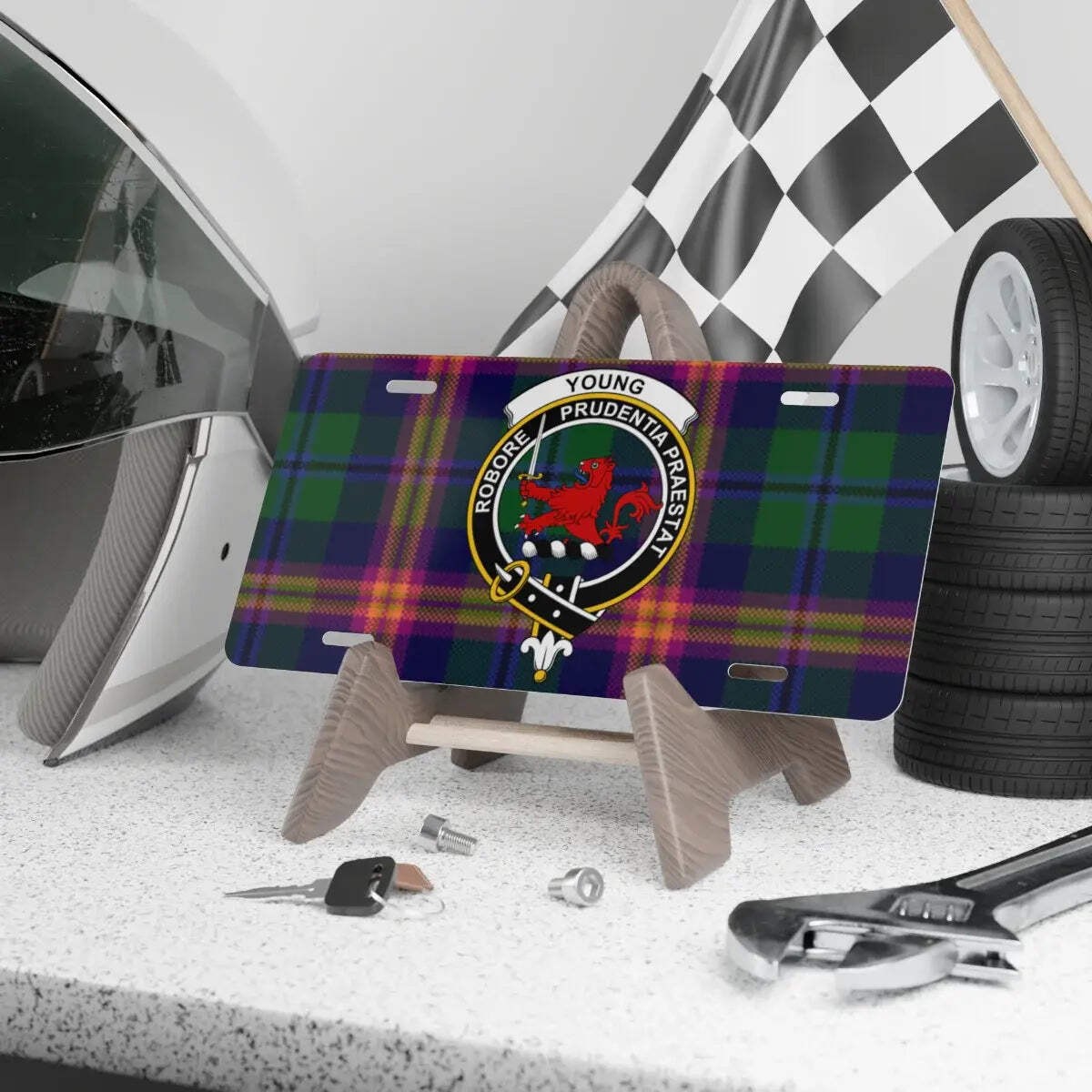 Young Clan Crest Scottish Tartan Novelty License Plate