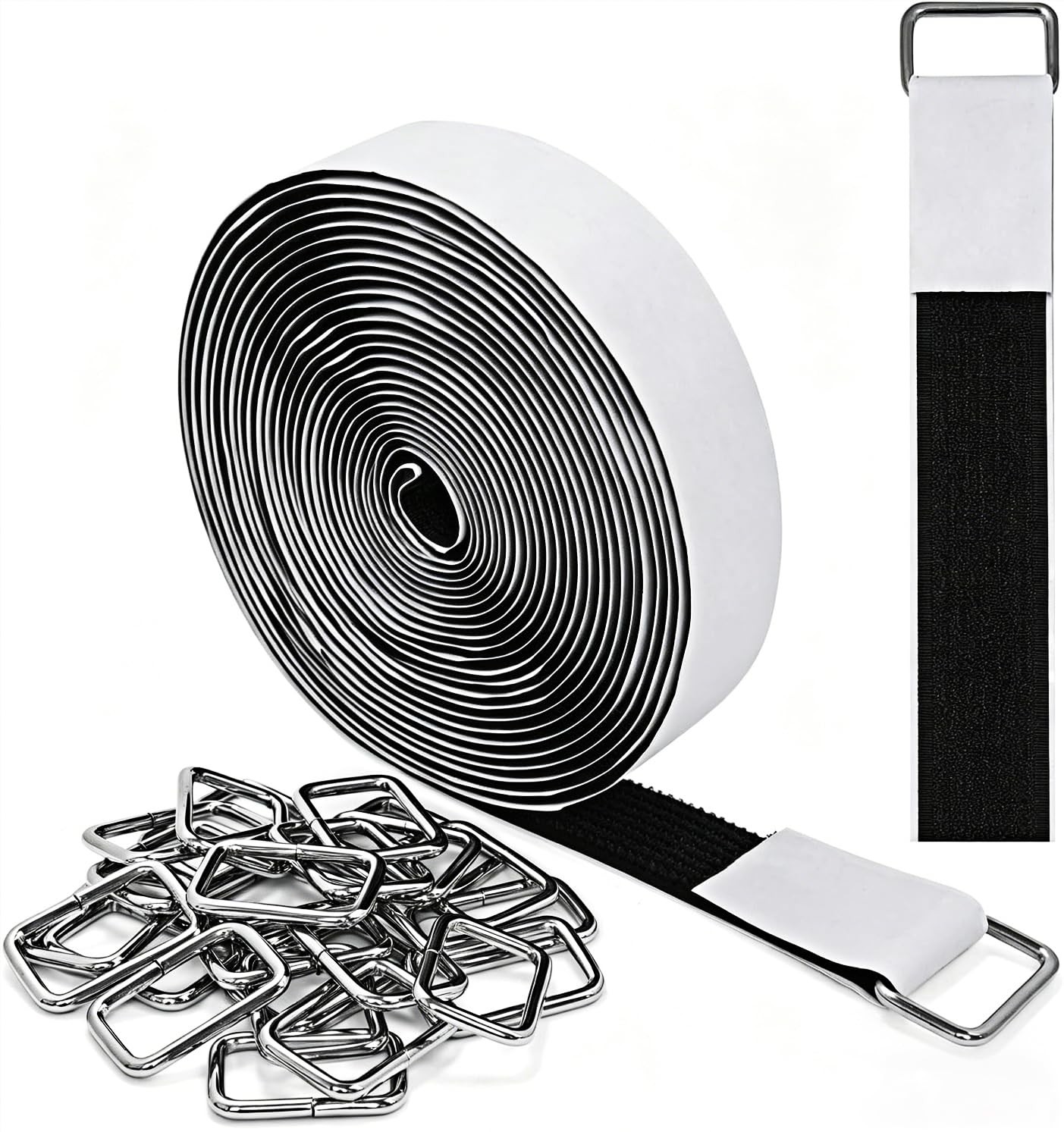 1in x 16ft Hook and Loop Tape with Adhesive, Heavy Duty Self-Gripping Hook an...