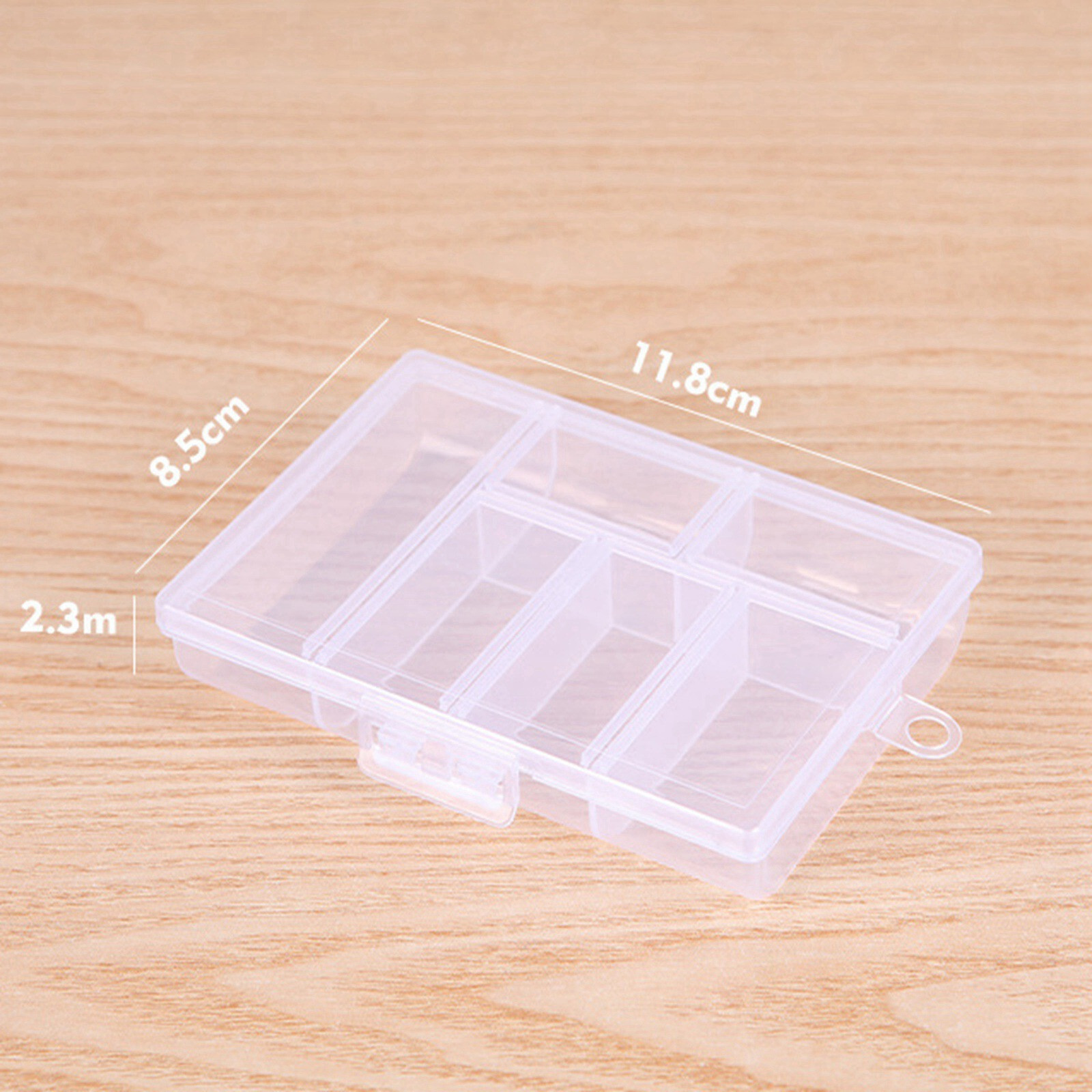 2 Pcs Clear Plastic Organizer Box Case 6 Grids Jewelry Craft Storage Container