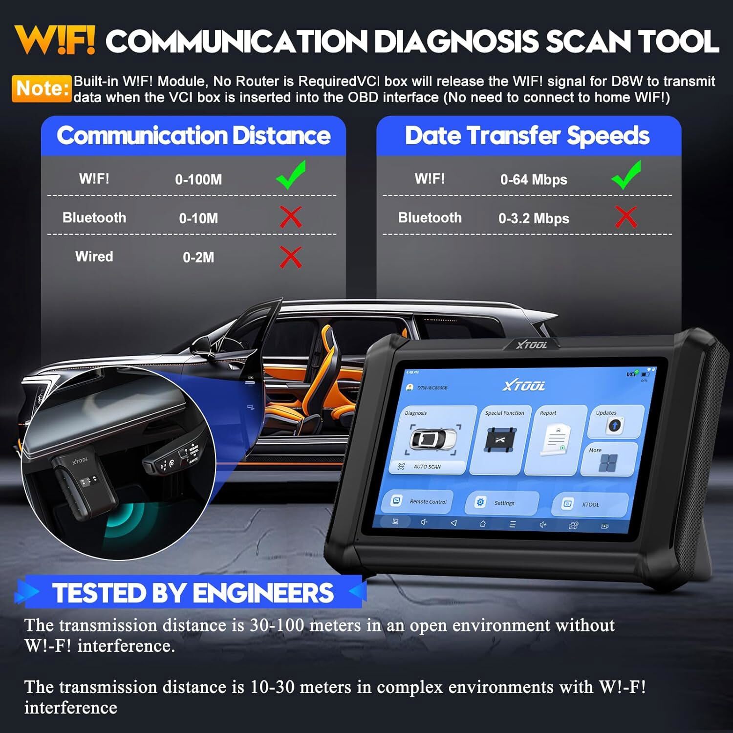 2024 XTOOL D7W Wireless WIFI Car Bidirectional Scanner Full System Diagnostic