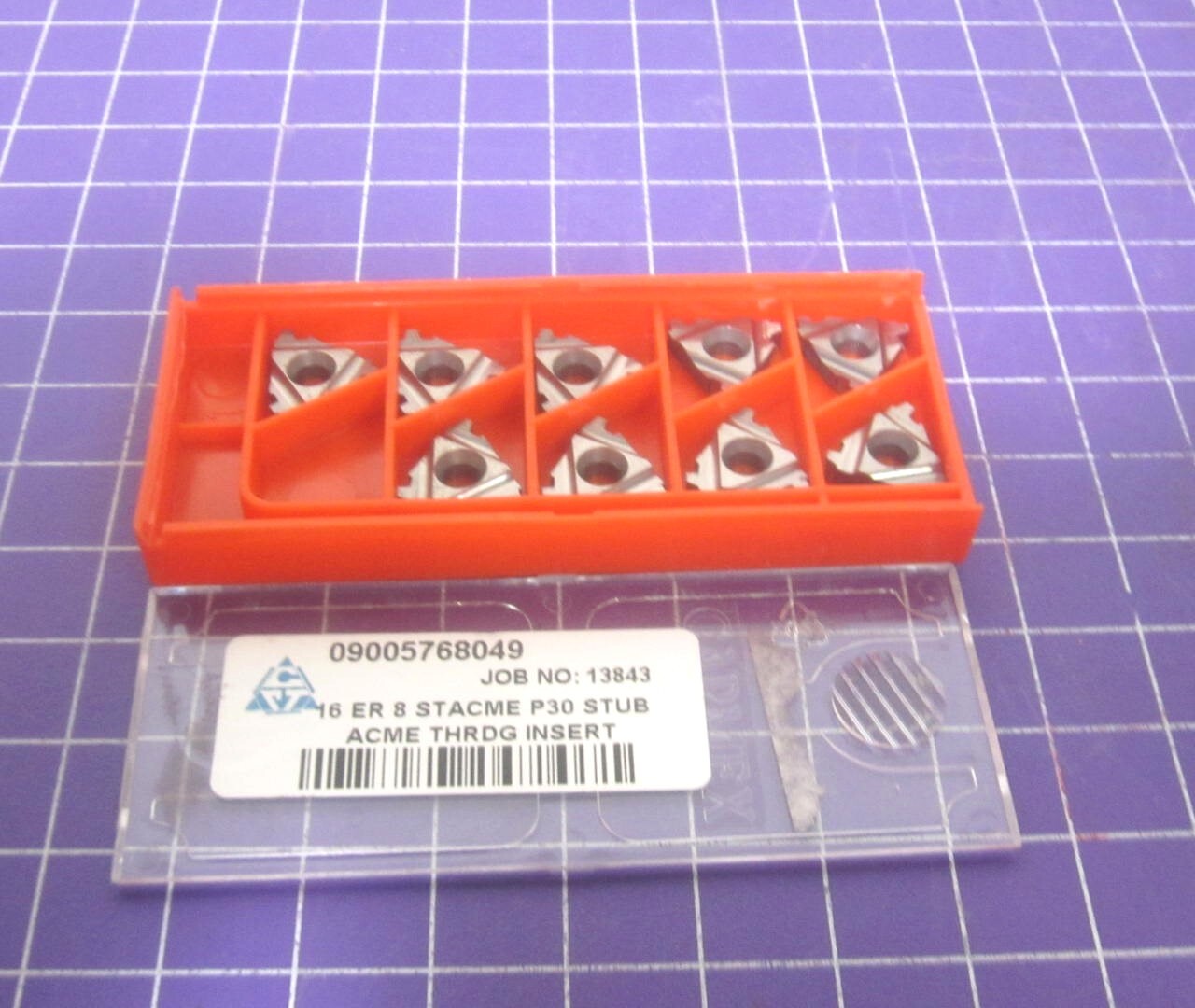 Carmex (16ER8STACMEP30) Laydown Threading Inserts 16 ER 8 STACME P30 Qty 9