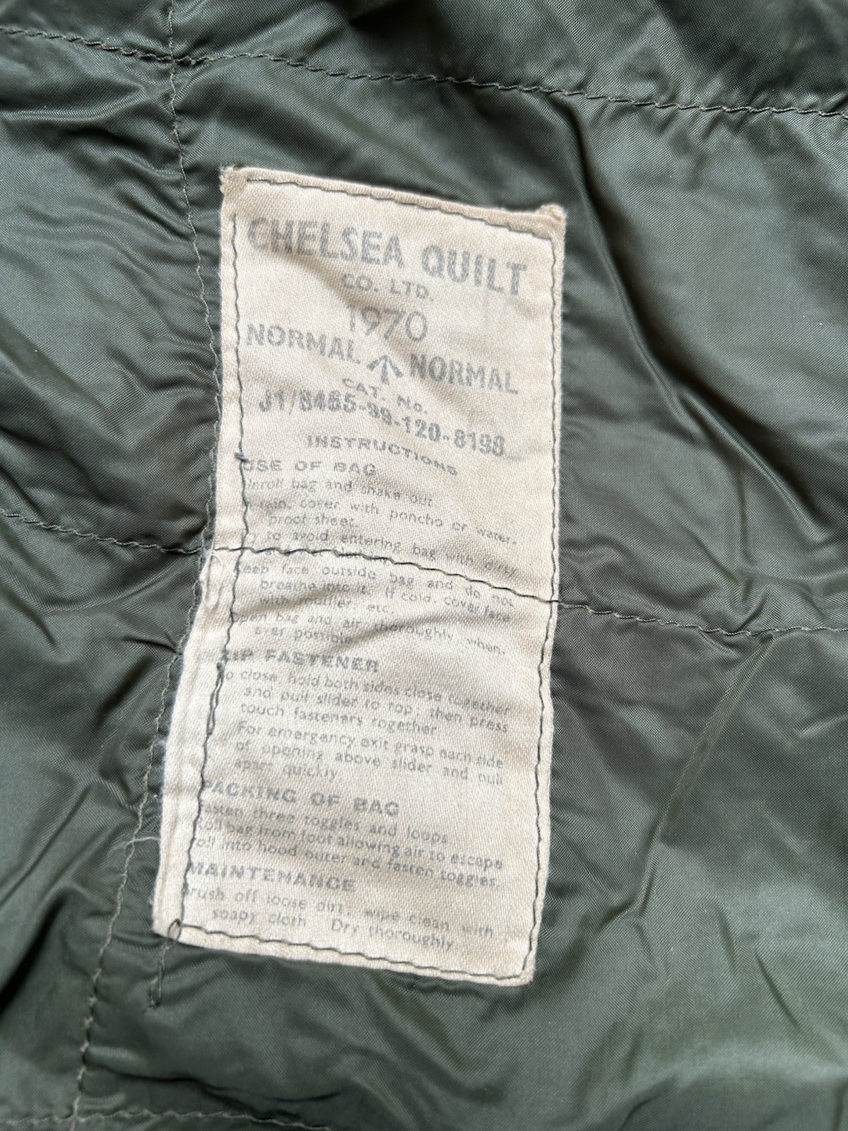 British Army 58 Pattern Sleeping Bag Size Normal CQC