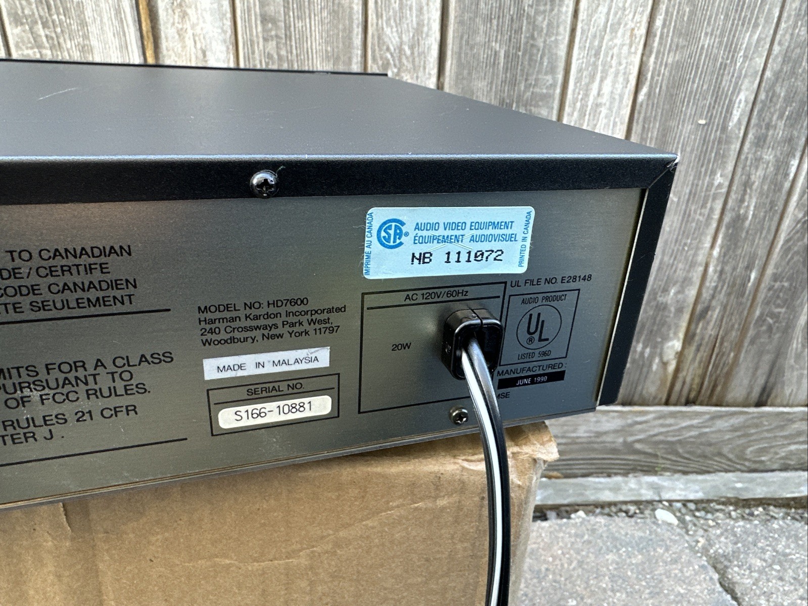 Harmon Kardon HD 7600 CD player
