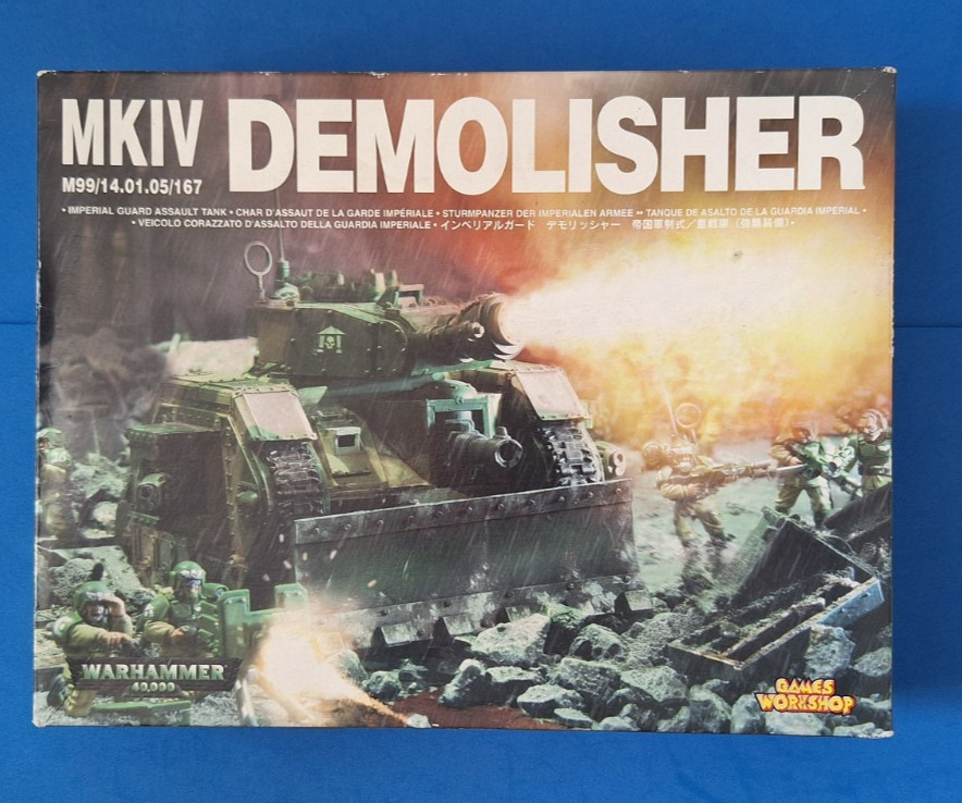 BOX ONLY Warhammer 40k Imperial Guard MKIV Leman Russ Demolisher Tank OOP 2003