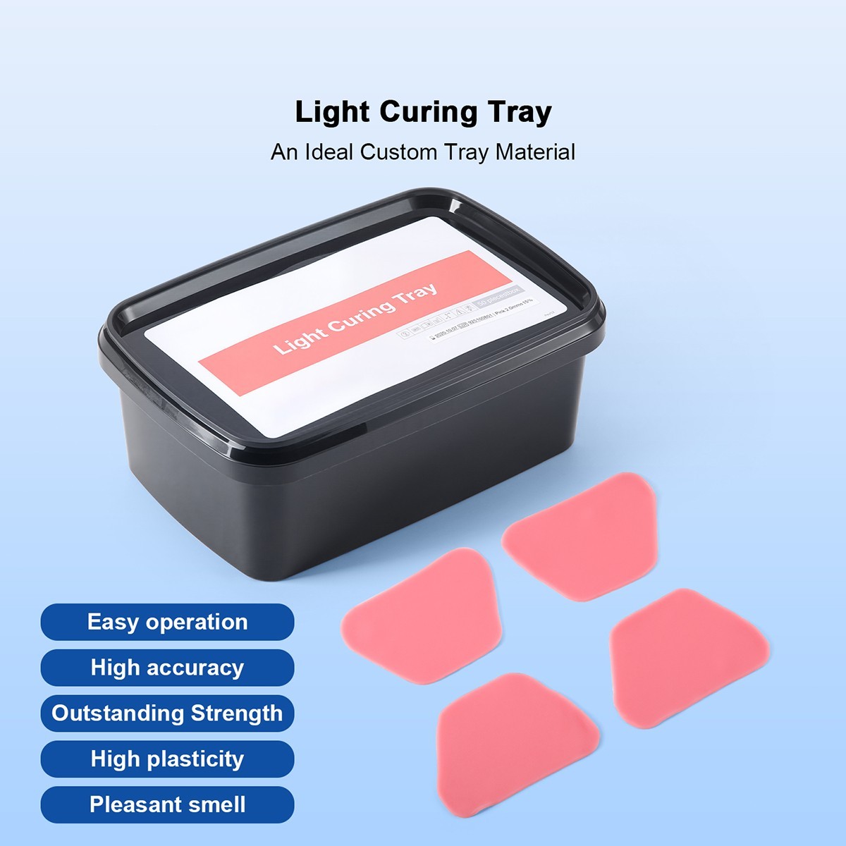 AZDENT Dental Light Cure Custom Tray Material - Pink - 2mm - 50 Pcs/Box FDA CE